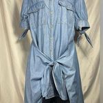 Michael Kors  Women's Chambray Wrap Around Denim Button Front Shirt Dress Sz XL Photo 0