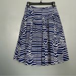 Maeve  Anthropologie Abstract Stripes Navy Blue Circle Swing Skirt Women’s Size 0 Photo 2