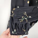 Ralph Lauren Lauren  Black Floral Midi Dress Faux Wrap Tie Waist Long Sleeve S Photo 9