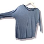 ZARA  Grey Top Back Zip Faux Leather Trim Dolman Bat Sleeve Size S Photo 0