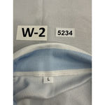 Womans Pullover Sweatshirt Large Blue White 1/4zip Long Sleeve Collar Photo 2