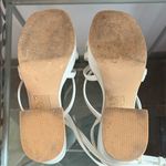 White Strappy Platform Ankle Strap High Block Heel Sandals Size 6 Photo 8