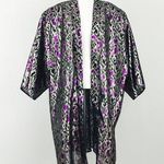 Vintage Metallic Woven Animal Motif Robe | OS Black Size undefined Photo 0