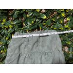Vintage 100% Cotton Green White Gingham Tiered Midi Skirt Size 26 Photo 2