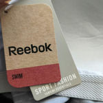 Reebok NEW  Size 14 Tankini Swim Top Black White Striped Padded Photo 3