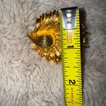 Vintage Gold Belt Buckle Scarf Holder Made In Spain Gold Tone Swirl Shell Unique Photo 5