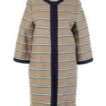 Ann Taylor  3/4” Sleeve Long Rail Stripe Heavyweight Topper Classic Jacket Size S Photo 0
