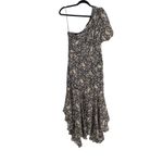 ASTR  the Label Women Black Ivory Santorini Floral One Shoulder Midi Dress Size M Photo 4
