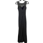 Lipsy London  Navy Blue & Gold Lace Bodycon Evening Gown 4 Photo 2