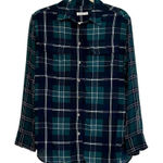 Equipment Femme Chiffon Sleeve Plaid Button Up Silk Top Extra Small Photo 0