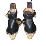 Talbots Espadrilles Womens 6.5 Used Black Leather Photo 15