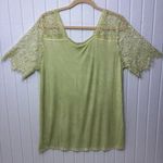 POL  Lace Sleeve Light Green Blouse /‎ Top Lightweight size XL Photo 3