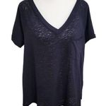 Rock & Republic Lightweight Vneck Short Sleeve Tee with Burnout Sheer Pattern Sz Photo 0