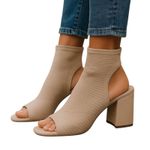 Katy Perry The Johanna Slinky Block Heel Sandals Mauve Tan Size 7 NIB Pink Photo 0