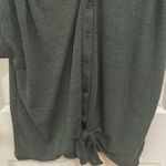 Cable & Gauge Short Sleeve Button Down Tie Front  Photo 2