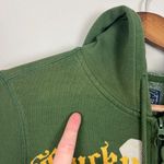 Lucky Brand Vintage Hoodie Sweatshirt Womens Medium Green 1/4 Zip 13 Distressed Photo 6