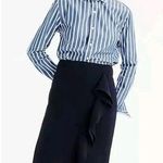 J.Crew Womens size 12 Ruffle Pencil Skirt in 365 Crepe Black Lined h6113 Photo 0