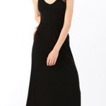 James Perse  Ribbed Knit Midi Dress Black Supima Cotton Stretch Minimalist US 0 Photo 1