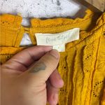 Forever That Girl Mustard Marigold Yellow Eyelet Boho Blouse Size L Photo 2