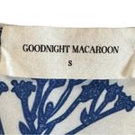 Goodnight Macaroon Paula Blue and White VNeck Long Sleeve Maxi Dress. Size Small Photo 3