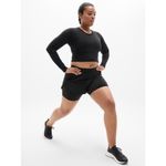 Athleta New  XL Momentum Flex Crop Top Black Long Sleeve X-Large Photo 3