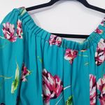 Parker Silk Blend Floral Off Shoulder Crop Top Bell Sleeves Photo 7
