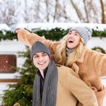 Men Women Winter Beanie Hats Scarf with Touchscreen Gloves Warm Knit Themal Gloves Long Scarf Set with Fleece Lined Photo 4