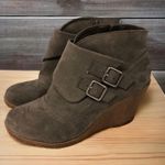 Metaphor Gray Suede Platform Wedge Ankle Boots Women’s Size 8.5 Photo 0