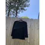 Sag‎ Harbor Black Floral Embroidered Accent Pullover Sweater medium white spring Photo 6