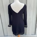 A Byer A.Byer Sheer Black Mini Dress with Long Sleeve Cold Shoulder Sequin Cuff Sz.S Photo 2