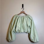 English Factory  CROPPED BLOUSON LONG SLEEVE TOP‎ in Pistachio Photo 4