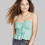 Wild Fable  lace peplum too in teal Photo 1