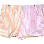 Lands' End  Sleepwear Shorts Womens 2X Pink Orange Striped Loungewear Comfort Cozy Photo 0