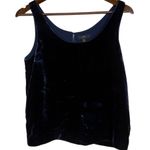 J.Crew Velvet Sleeveless Tank Top Key Hole Back Button Scoop Neck 4P Navy Blue Photo 1