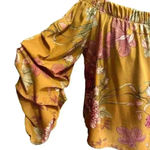 Sans Souci Women’s Size Large Fall Floral Off Shoulder Puff Sleeves Top Photo 2