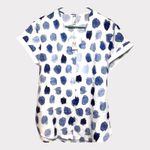 NWT Noracora Blue & White Scalloped V Photo 0