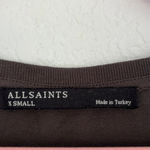 ALLSAINTS  Lamb Leather Trim Sleeveless Brown Tank XS Photo 2