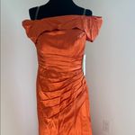Elegant Strapless Orange Gown Size 8 Photo 5