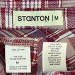 Stanton Arden Plaid Flannel Button Down Medium Cropped Wine New Photo 7