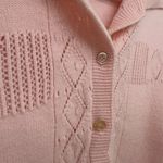 Unbranded Vintage Pink Acrylic Cardigan Sweater Wide Collar Coquette S Photo 4