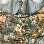 Hello Molly  Basque Country Long Sleeve Ruched Mini Dress Floral Sage Medium NWT Photo 11