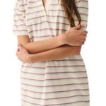 Faherty  Women's Striped Polo Shirt Dress - Short Sleeve Casual Small‎ Photo 0
