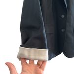 Banana Republic  Stretch Black Button Front Cuffed Sleeve Blazer // size 6 Photo 2