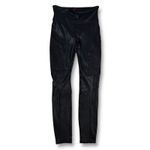 Spanx EUC Moto Leggings Black XS Faux Leather High Waist Ribbed Biker Photo 1