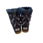 UGG  Bailey Bow II shearling suede winter Navy Mouton Women's Boots y2k sz 9 Photo 5