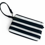 Striped Leather Wristlet Black Photo 0
