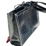 Liz Claiborne Black Faux Croc Tote Bag Set Photo 2