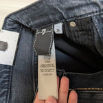 7 For All Mankind NWT  High Rise Tess Trouser W26 Raw Hem Dark Wash Photo 3