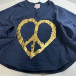 Romeo + Juliet Couture  V Neck OverSized Open Arm Sweatshirt Navy Size Small Photo 2