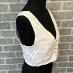 Madewell 100% Linen Katrina Crop Vest Top V Neck Women’s Size Small Photo 4